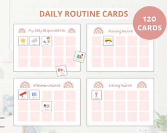Printable Daily Routine Chart and Cards, Routine for Kids
