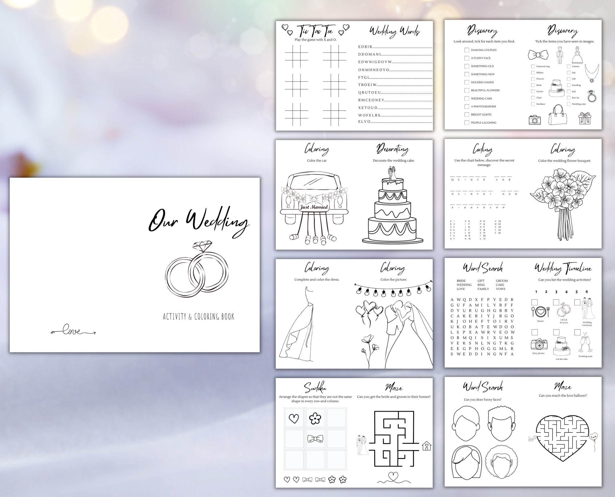 Printable Wedding Activity Book for Kids, Printable Wedding Busy Book ...
