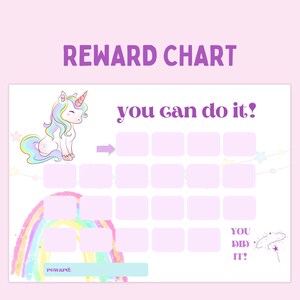 Unicorn Reward Chart, Printable Reward Checklist, Daily Routine ...