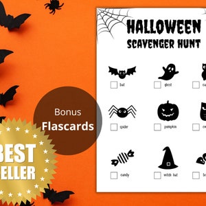 Printable Halloween Scavenger Hunt, Halloween Activity Game Pack