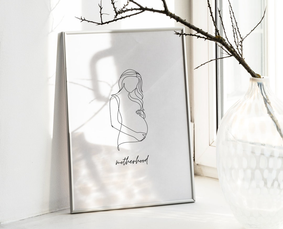 Minimalist Motherhood Wall Art, Aesthetic Wall Art Gift, Planet Wall