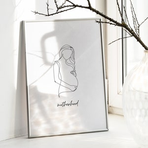Minimalistische Mutterschaft Wandkunst, ästhetische Wandkunst Geschenk, Planeten Wandkunst, Geschenk für neue Mütter, druckbare Speicherkarte, digitale Produkte