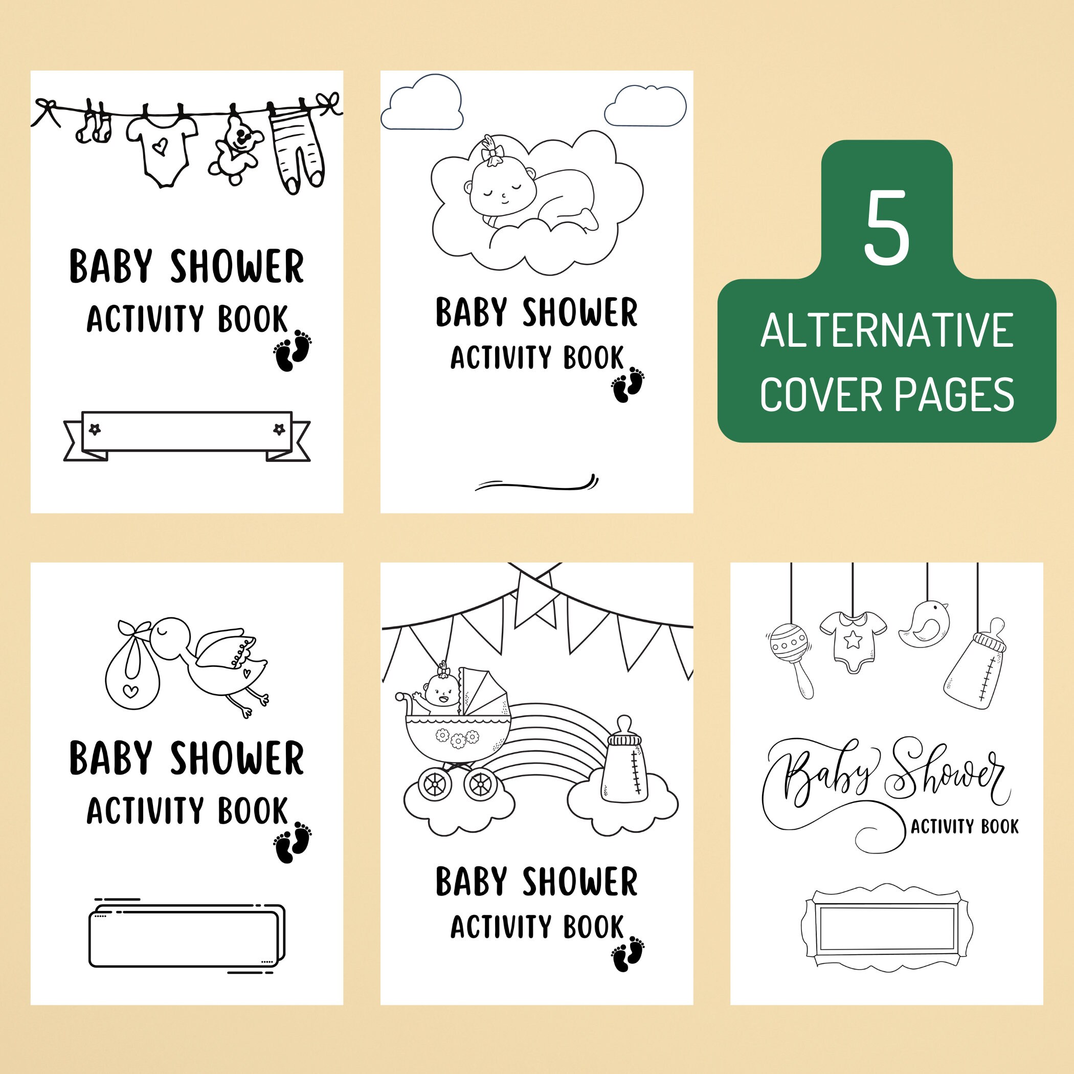 Printable Baby Shower Activity Book, Kids Busy Book - Etsy