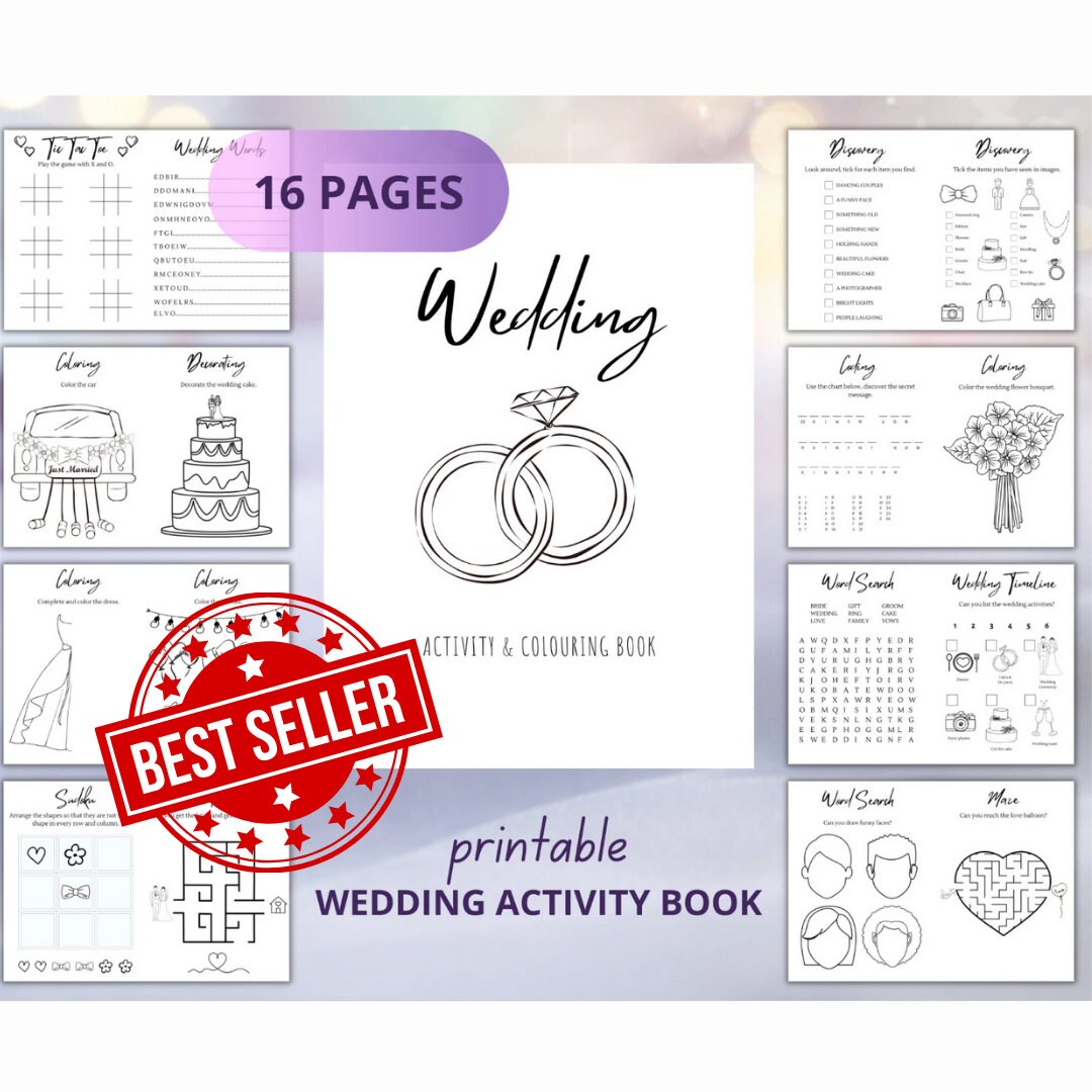 Printable Wedding Activity Book for Kids, Printable Wedding Busy Book ...