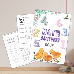 Printable Math Activity Book For Kids, Preschool Toddler Activity Book