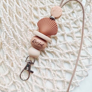 longe de coquille personnalisée | lanière pour dames | lanière perlée avec personnalisation Enseignant présent | amoureux de la plage