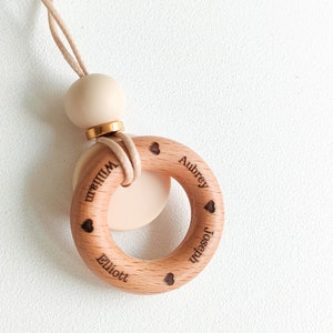 Silicone custom name nursing Necklace personalized| breastfeeding Mom Jewelry | Fiddle Toy for nursing | UK Baby Shower Gift
