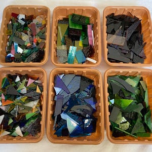 Stained Glass Scrap Pieces - 1lb - Free Shipping - 9 Sets - all different types and colour sets to choose from