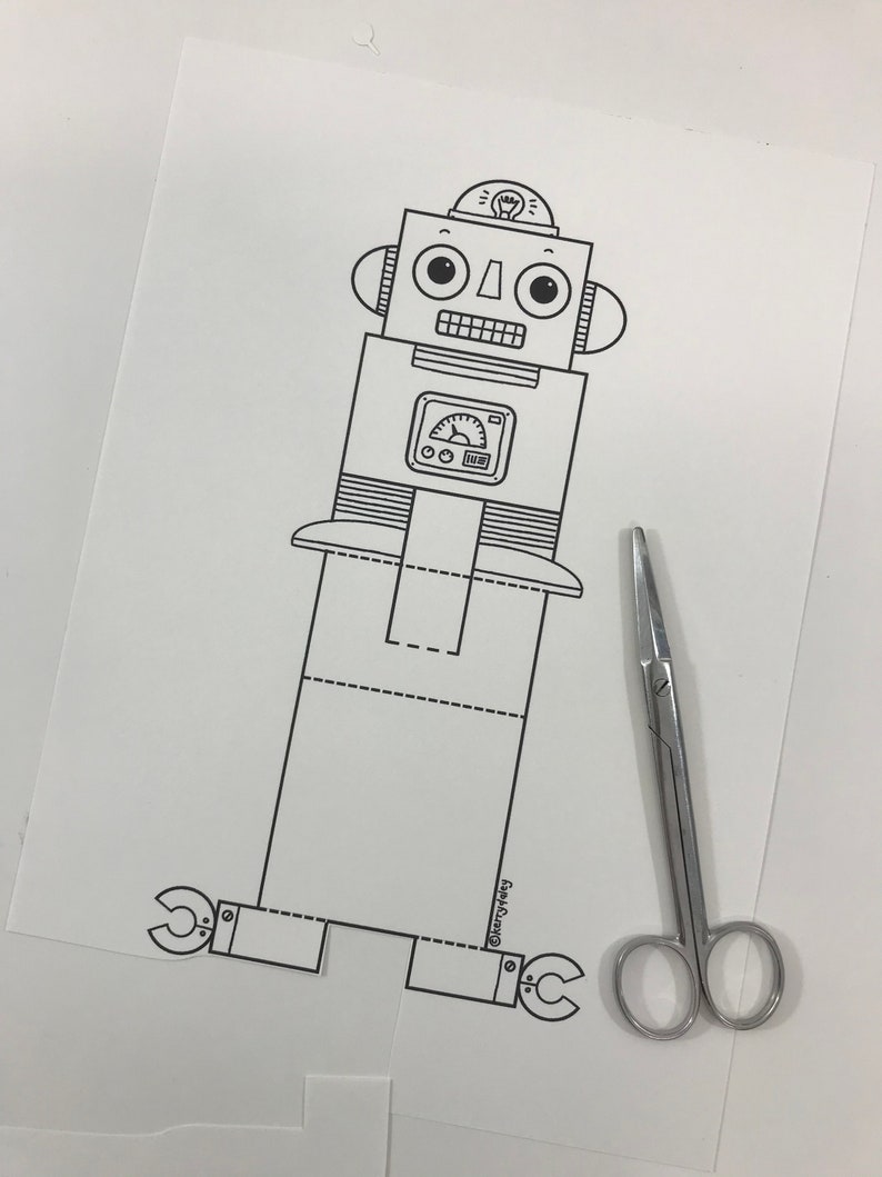 Printable Paper Robot - Etsy