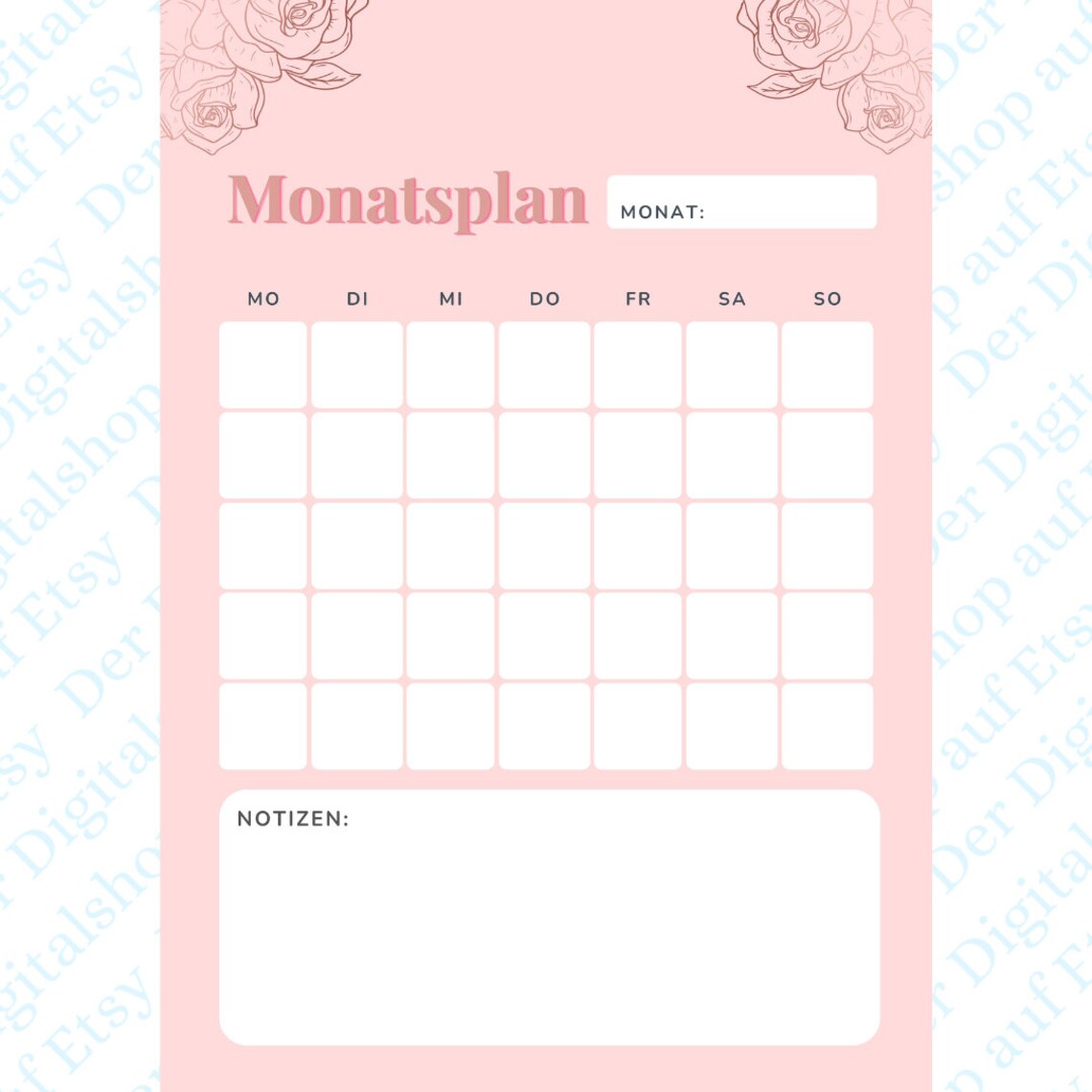 Digital Planner printable Monatsplan one month To-Do-Liste - Etsy Schweiz