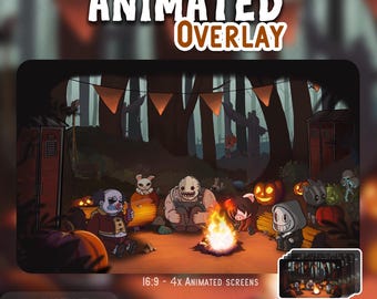 DBD Halloween Animated Stream Overlay: Killers & Survivors, Dead by daylight overlay for Twitch (Digital Download)