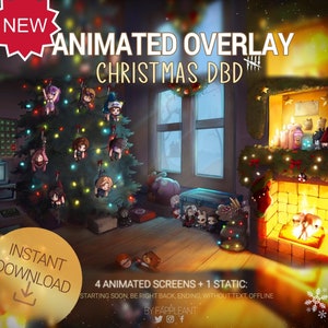 Animated DBD Christmas Overlay, Winter scenes for twitch,  survivors on the hook, Dbd stream animation