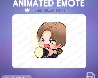 Animiertes Emote Leon Scott Kennedy Taschenlampe Klicken | Überlebender Emoji Twitch, Discord | ""Resident Evil"" Emote."