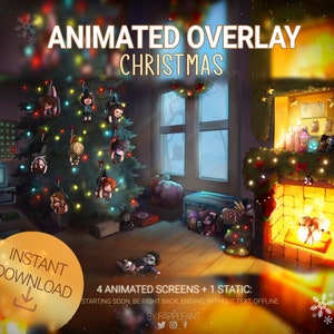 Animated DBD Christmas Overlay, Winter scenes for twitch,  survivors on the hook, Dbd stream animation
