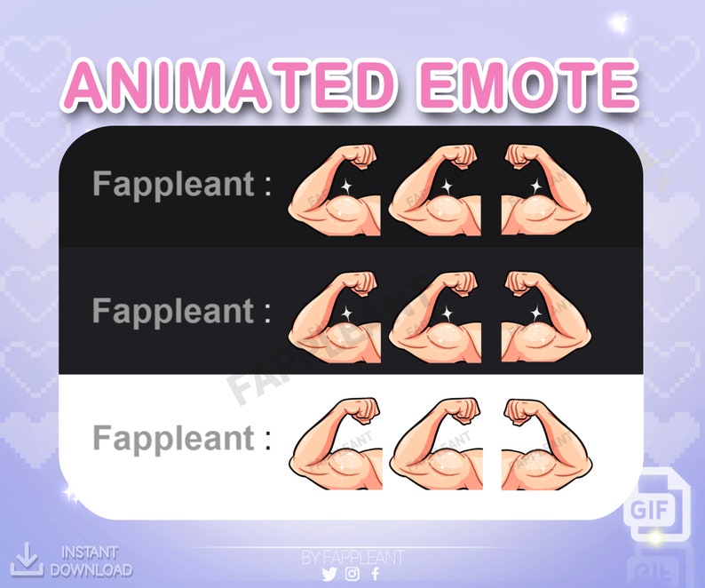 Animated Emote Flexing Arm, Biceps Flexing, Right and Left Arm for