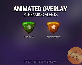 Animierte TwitchAlerts: Neuer Raid & Donation (Webm Digitaler Download)