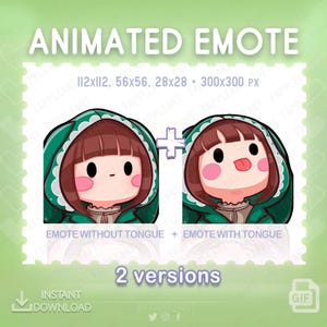 Emote animato DBD Nod Feng min Green Bunny / Emote Nodders / Emoji DBD Lingua / Emote Leccata Twitch, Discord, Calcio