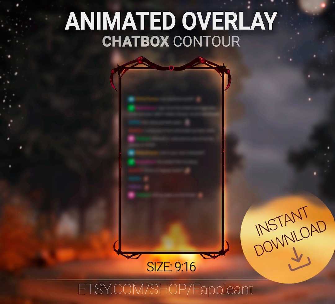 Overlay Chat Box Example ANIMATED Chatbox Overlay the Entity for Twitch Streaming - Etsy