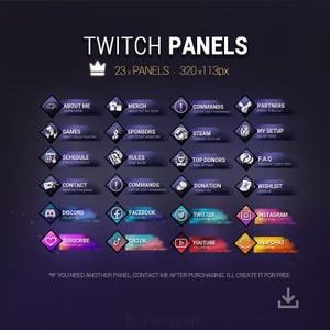Horror Stream Panels Bundle | 23 Info Social Media Panels | Twitch Kick Streaming Overlay Pack