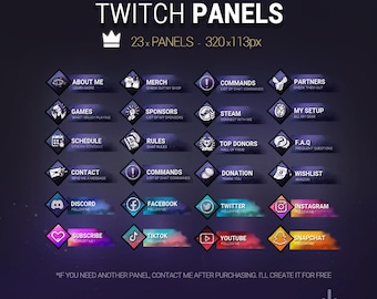 Horror Stream Panels Bündel | 23 Info Social Media Panels | Twitch Kick Overlay Paket