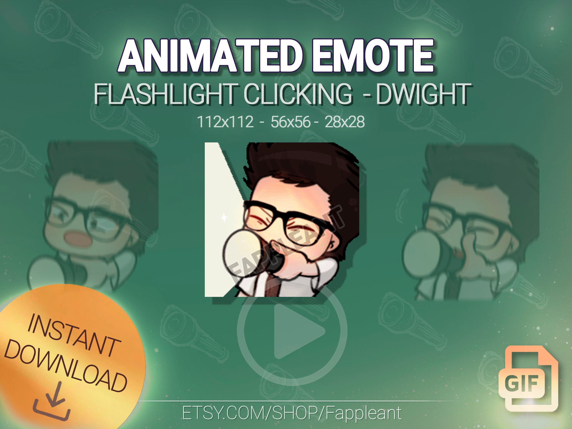 DBD ANIMATED Flashlight Emote of Dwight Dbd Gif Survivor - Etsy