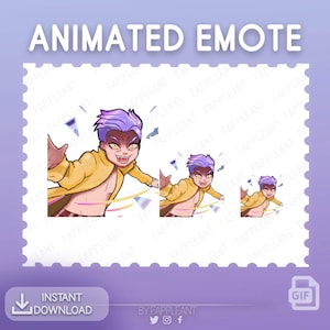 Emote ANIMATA The Trickster, animazione raffica di coltelli gif per contrazione, calcio, discordia