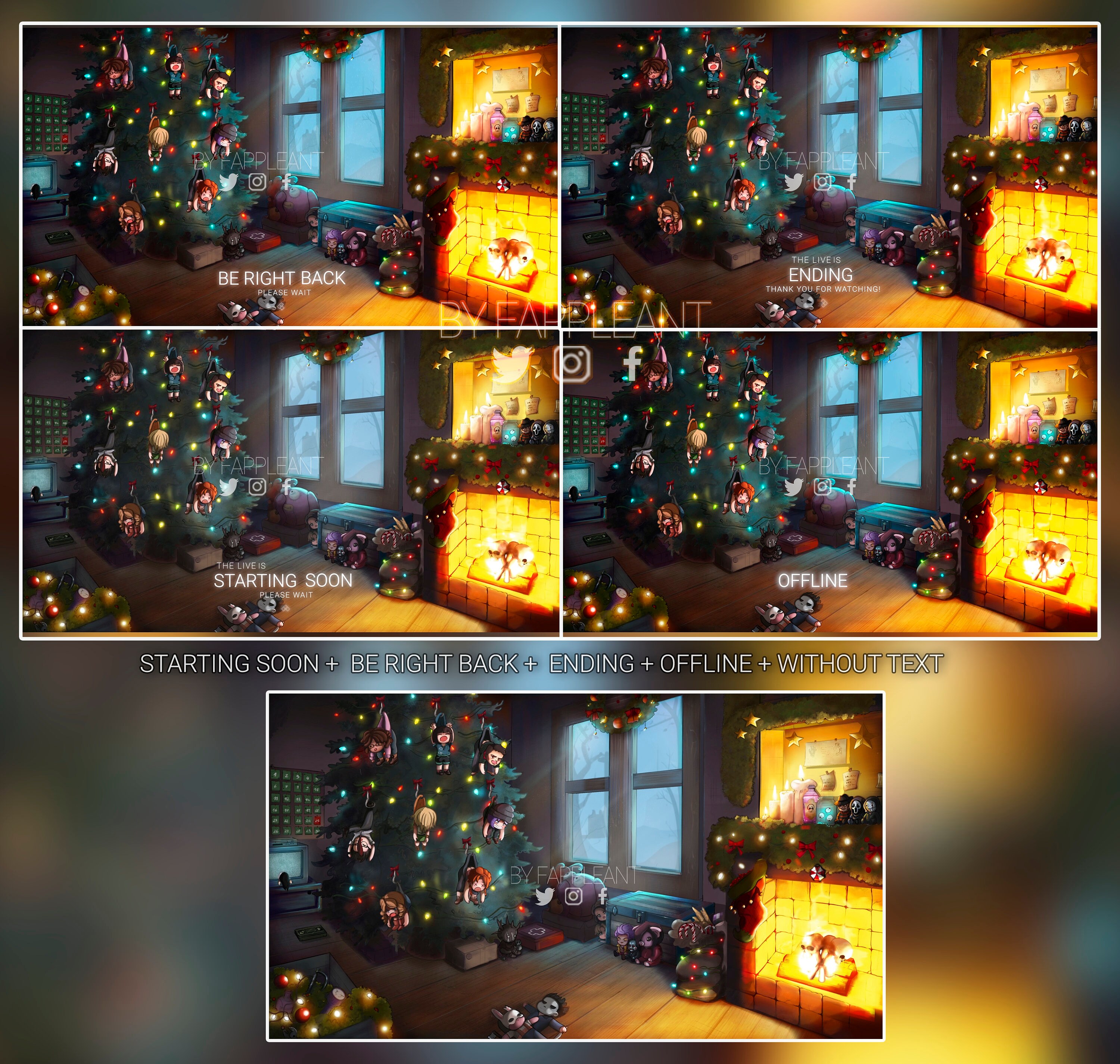 Animated Horror Christmas Overlay, Winter Scenes for Twitch, Kick ...