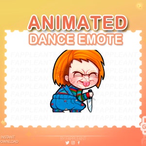 Emote animata Chucky Dance / Emoji Tbag Dancing / emote / Twitch, Kick, Discord