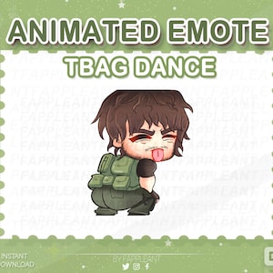 DBD Animowany Carlos Oliveira Tbag taniec Emote | Resident Evil Emotes | Dbd Teabagging Emoji | Twitch, Discord, Kick