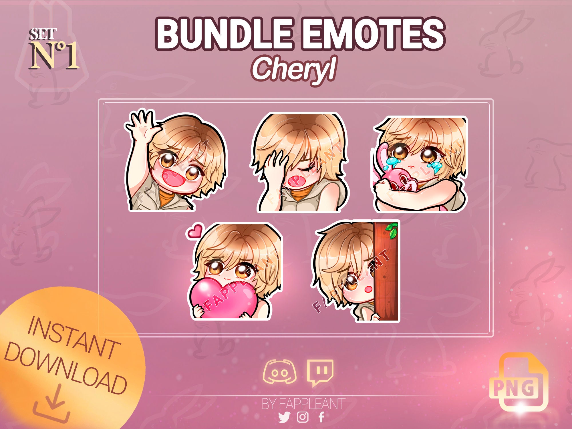 DBD Cheryl Mason Bundle Emotes Silent Hill Emotes Pack of 5 Emojis