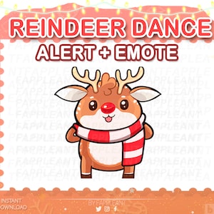 Animated Christmas Reindeer Dance Emote & Alert: Twitch, Discord, Kick (Digital Download)