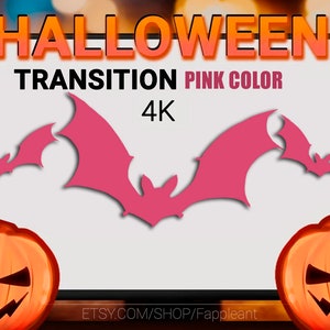Bats stinger transition for halloween (pink color), Animated bats flying twich or youtube, 3840x2160