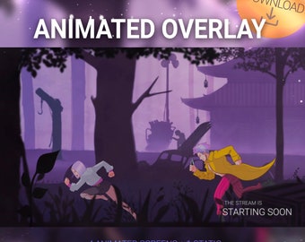 Animated Horror Survivor Chased by Killer Overlay for Twitch Streaming | Fanart Stream Screen