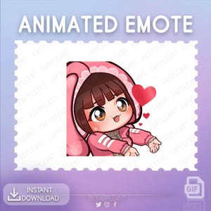 Dbd Animated Feng Min Bunny Kiss Emote: Twitch, Discord, Kick (GIF Digital Download)