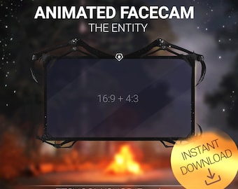 ANIMATED Facecam The Entity for twitch, Dark grey color, DBD Webcam overlay 16/9 + 4/3