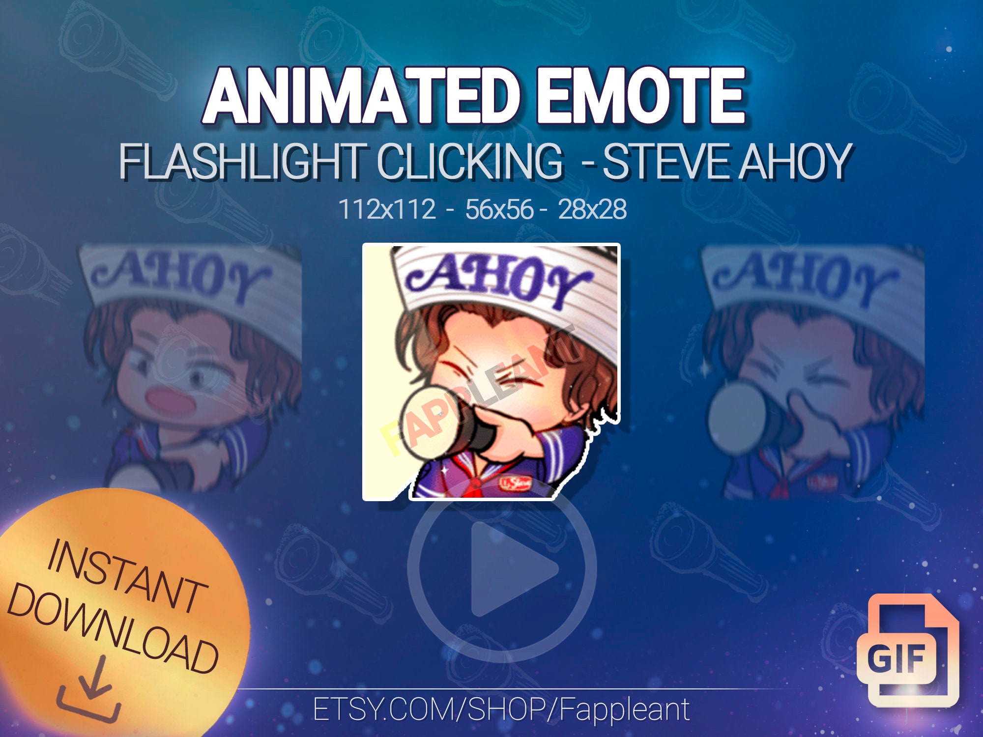 DBD ANIMATED Flashlight Emote of Steve Harrington scoops Ahoy Etsy