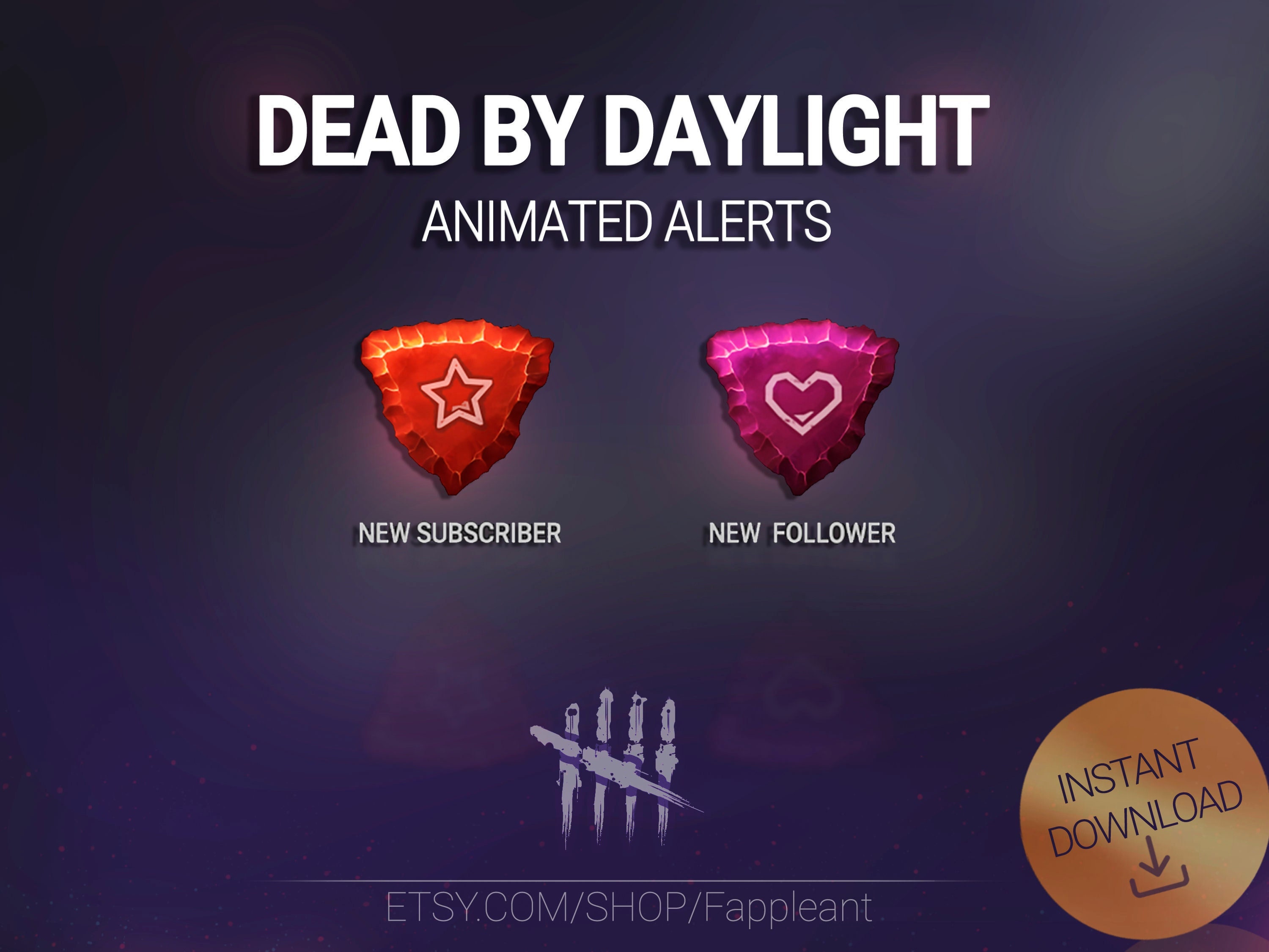 gift Af Gud vulkansk Dead by Daylight 3D Animated ALERTS Twitch Package x2 - Etsy