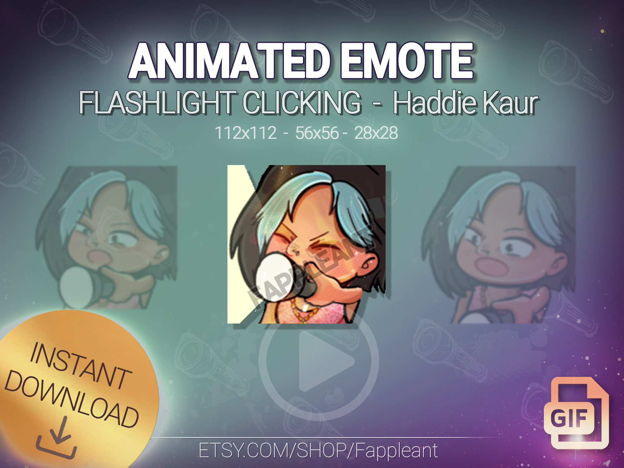 DBD ANIMATED Flashlight Emote of Haddie Kaur Dead by Daylight Etsy