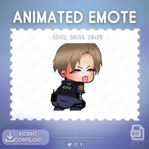Emote animata di Leon Kennedy Tbag - Emoji di Twitch di Resident Evil DBD / Danza del Teabag di Dead by Daylight per Discord e Streamer
