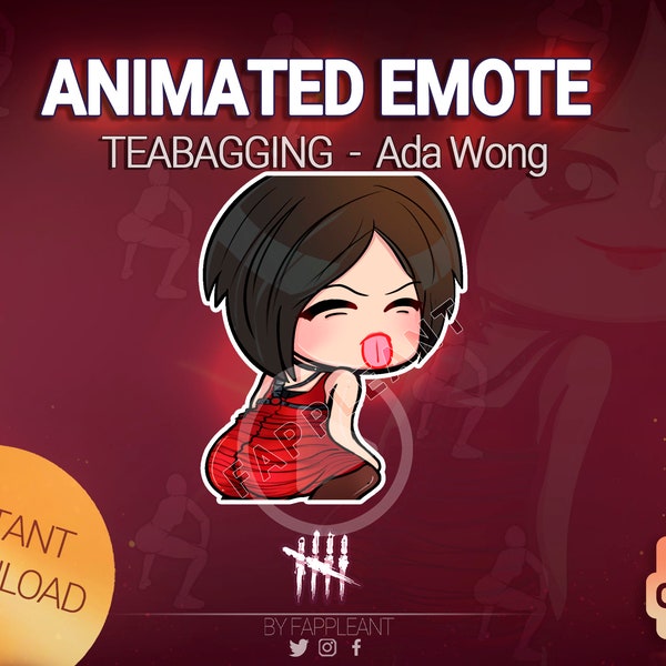 Emoticón ANIMADO Ada Wong bailando, dbd Teabagging Resident Evil gif para twitch, discord -! Lee la descripción