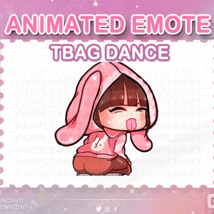 DBD Animated Emote: Feng Min Pink Bunny Tbag Dance (GIF Digital Download)