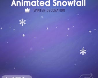 Animated Snow Falling Overlay | Twitch Stream Decoration | Winter Visual Effect | Christmas Theme