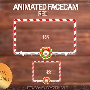 ANIMATED Candy Cane Webcam Overlay, Christmas Frame CandyCane RED, Xmas Facecam border, Holiday Season, Winter Webcam Frame | Twitch, Kick