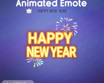 Animated Happy New year Emote and Alert | New year's Emoji | Celebration emotes | Twitch, Discord