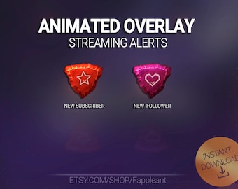 Animated Twitch Alerts: Stream Overlay (New Subscriber/Follower) (Digital Download)