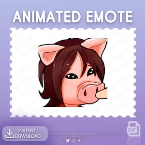 Emote ANIMADO Dbd Boop the snoot / Emoji de cerdo asesino / Gif de cerdo lindo / Emotes de Amanda Young / Superposición, Alerta Twitch, Discord /