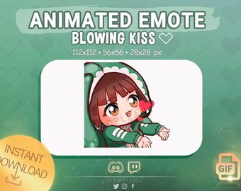 Animated blowing kiss Feng Min bunny Emote | DBD survivor | Heart Kiss Emoji | Twitch, Discord, Kick Emote | Dead by daylight