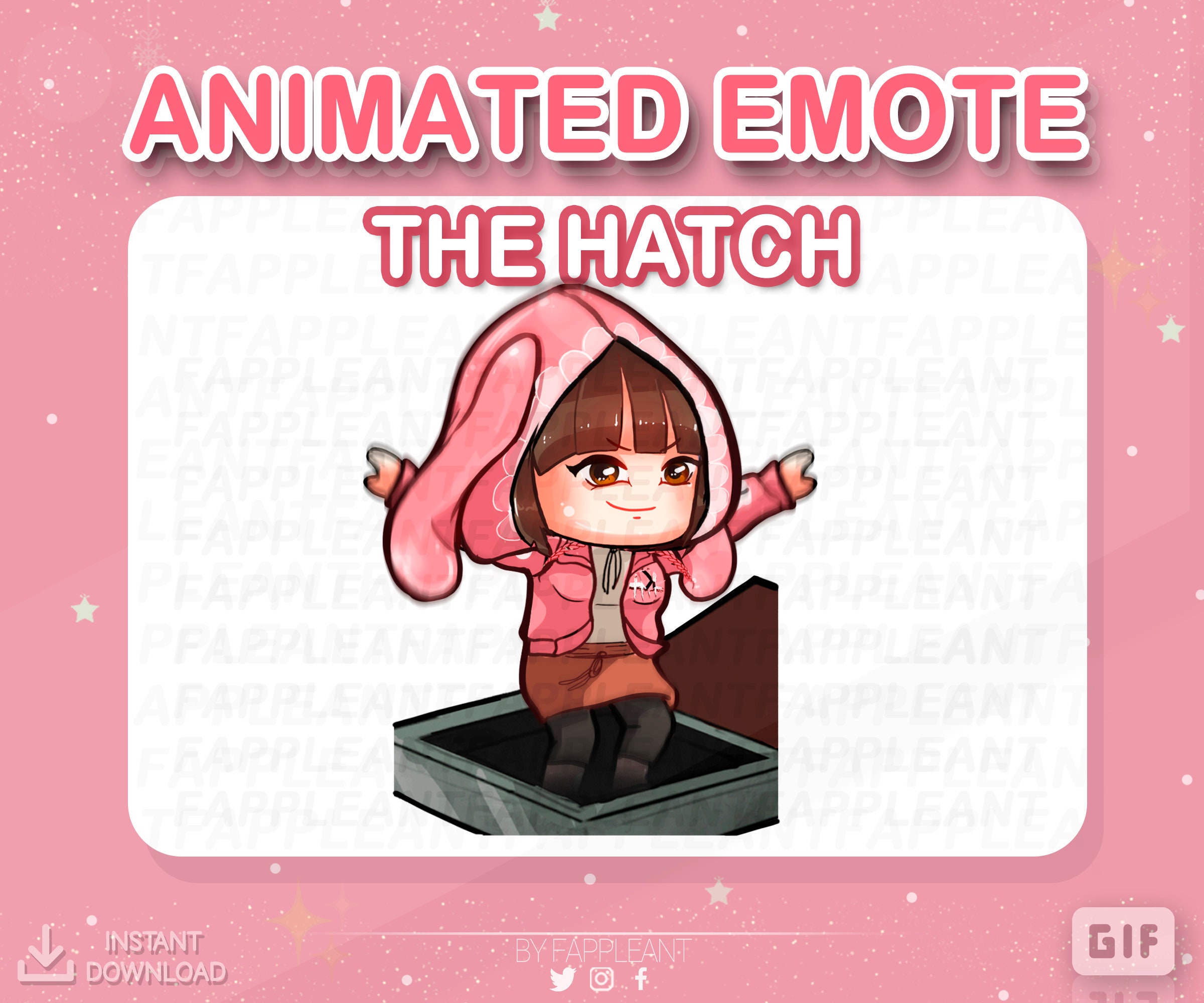 ANIMATED DBD Emote Pink Bunny Feng DC Rage Quit Animated 