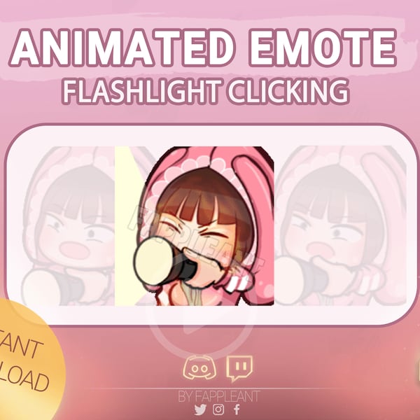 DBD Animated Emote Feng min Bunny rosa Taschenlampe | Survivor Taschenlampe Klick Emoji | Twitch Discord Kick | Tot bei Tageslicht Emotes