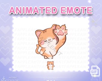 Animated Cat Wait Dance Emote: Twitch, Discord, Kick (GIF Digital Download)